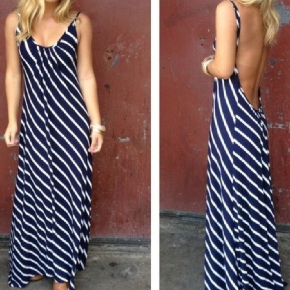 Olivacious daring backless maxi dress